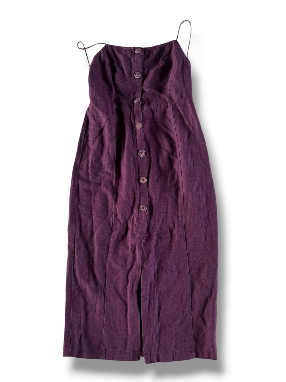 [Zara] Plum Midi Button Front Dress